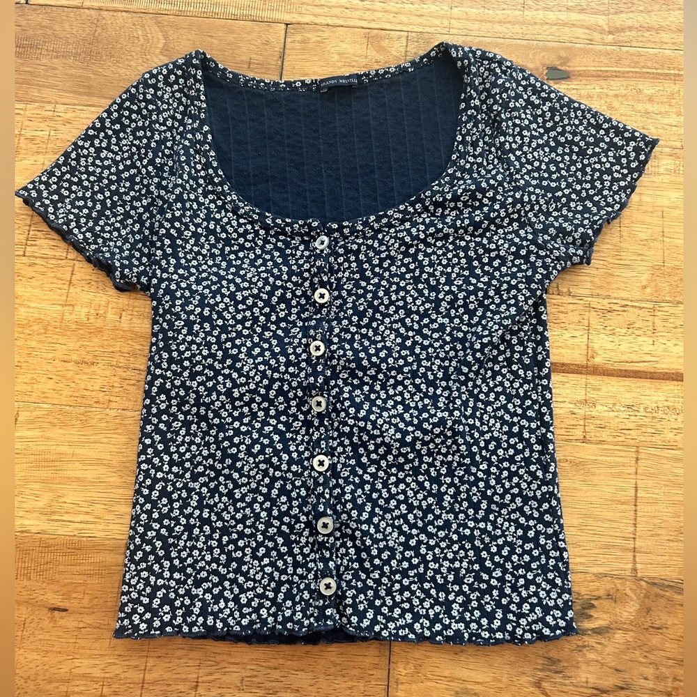 Brandy Melville Flowered Crop Top